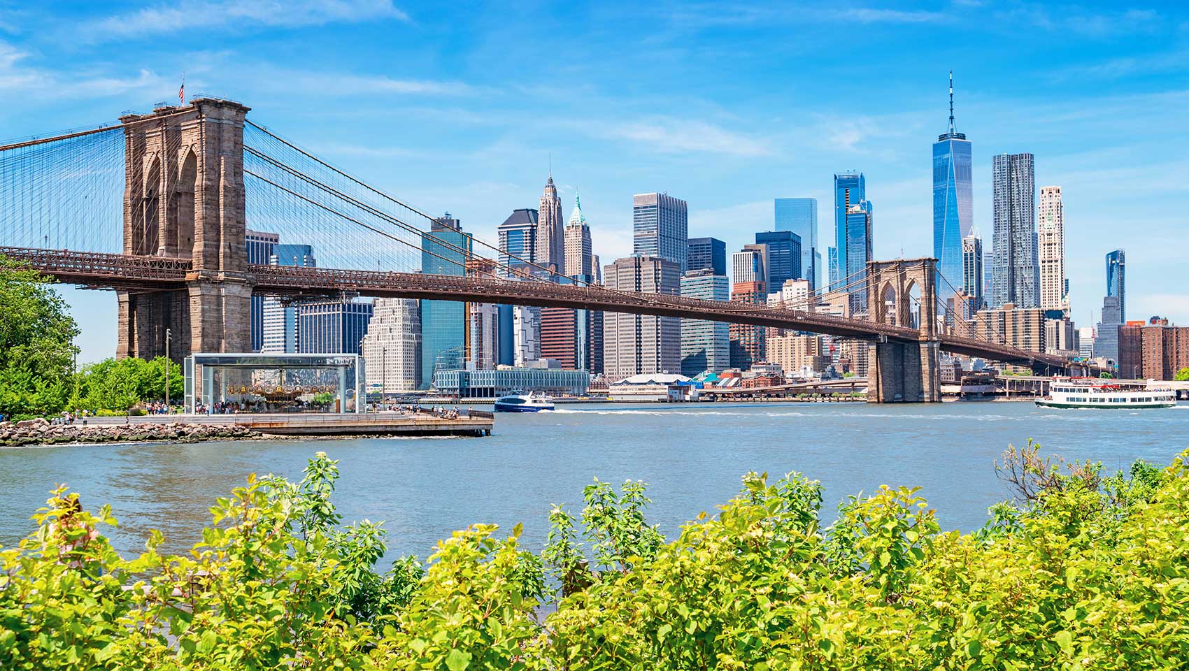New York City skyline on a summer day
