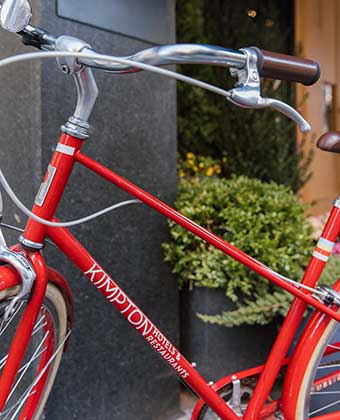 Red bicycle outside of Kimpton Theta New York - Times Square